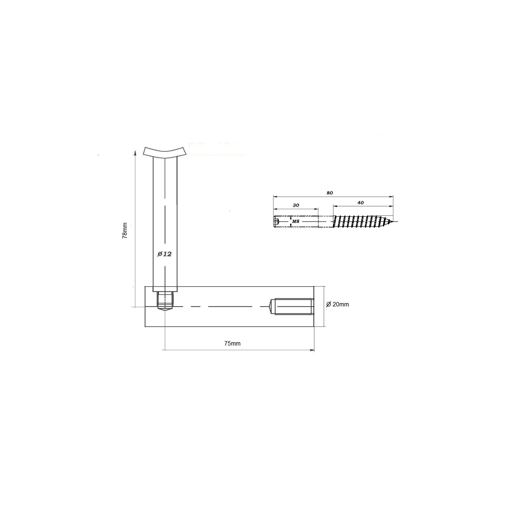 Modena Pico Handrail Bracket gallery detail image