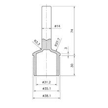38mm Post Top - Weld on gallery detail image