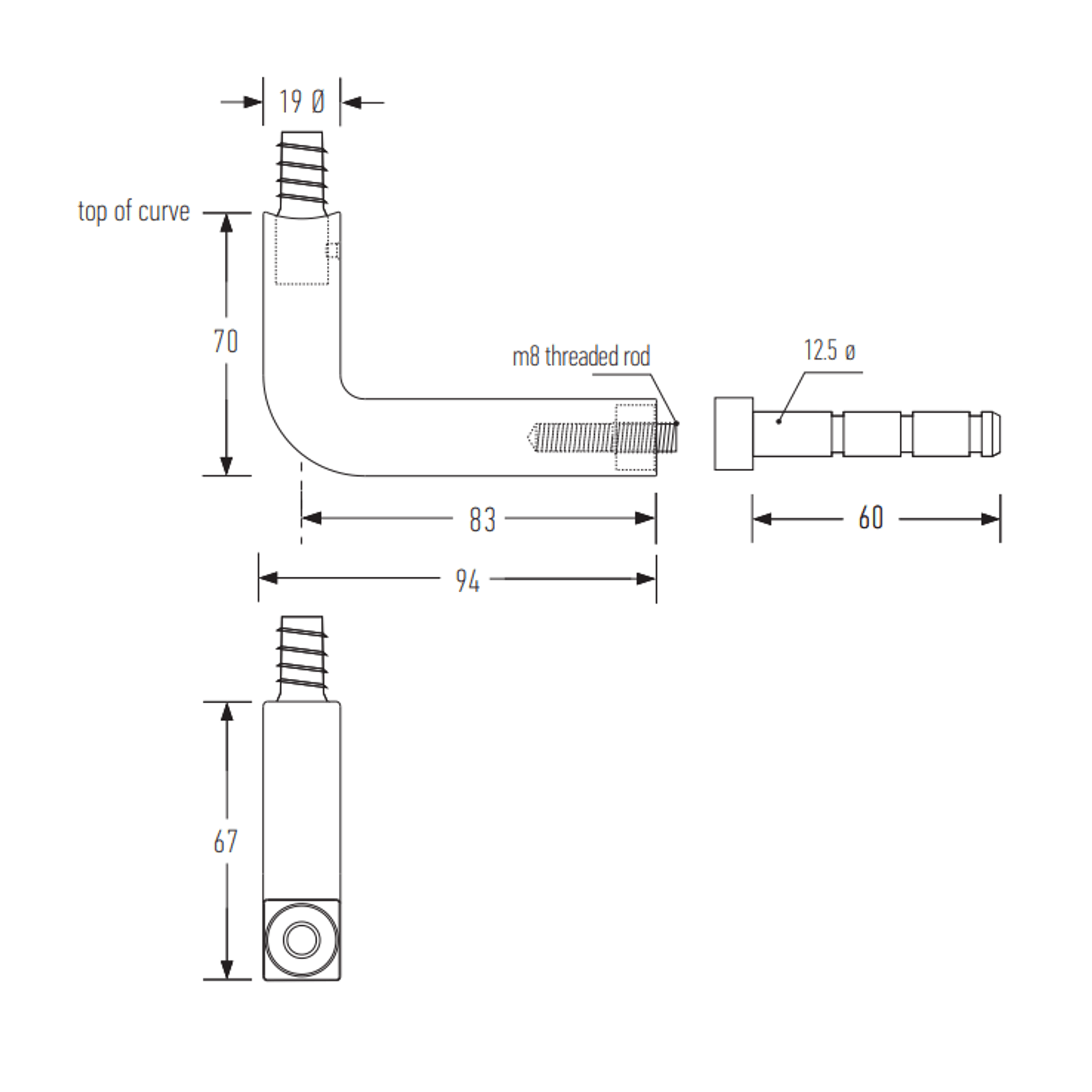 HB547 Solid Brass Bracket gallery detail image