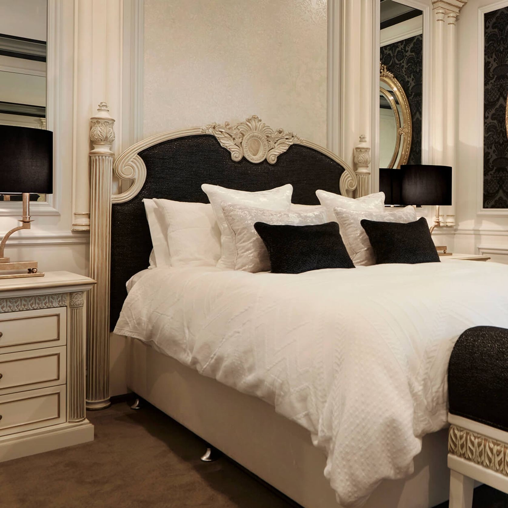 Georgian Hand-Carved Bed Head gallery detail image