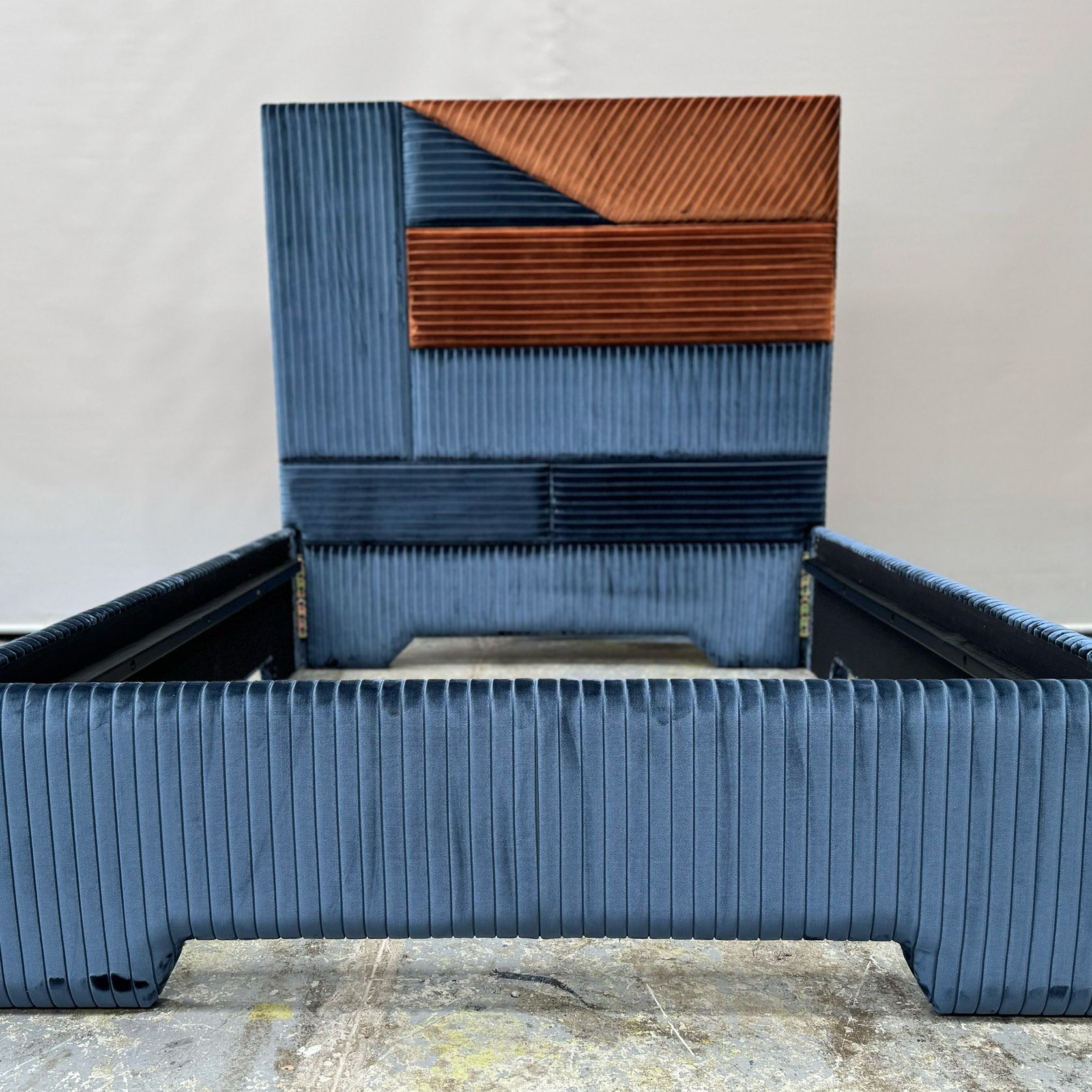 Geometric Bed Head in Blue gallery detail image