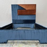 Geometric Bed Head in Blue gallery detail image