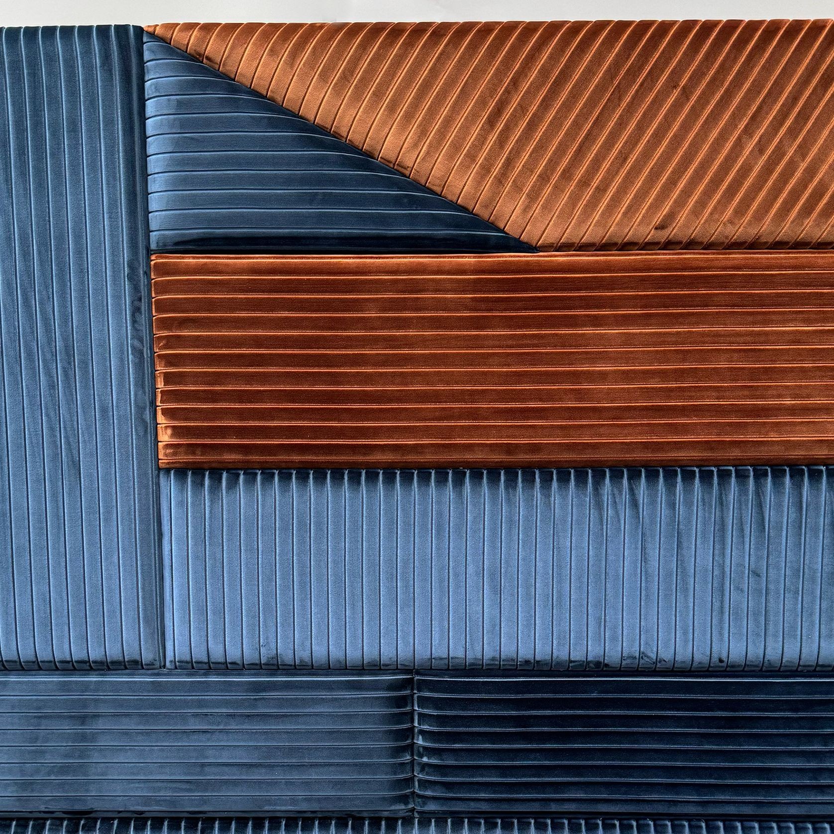 Geometric Bed Head in Blue gallery detail image