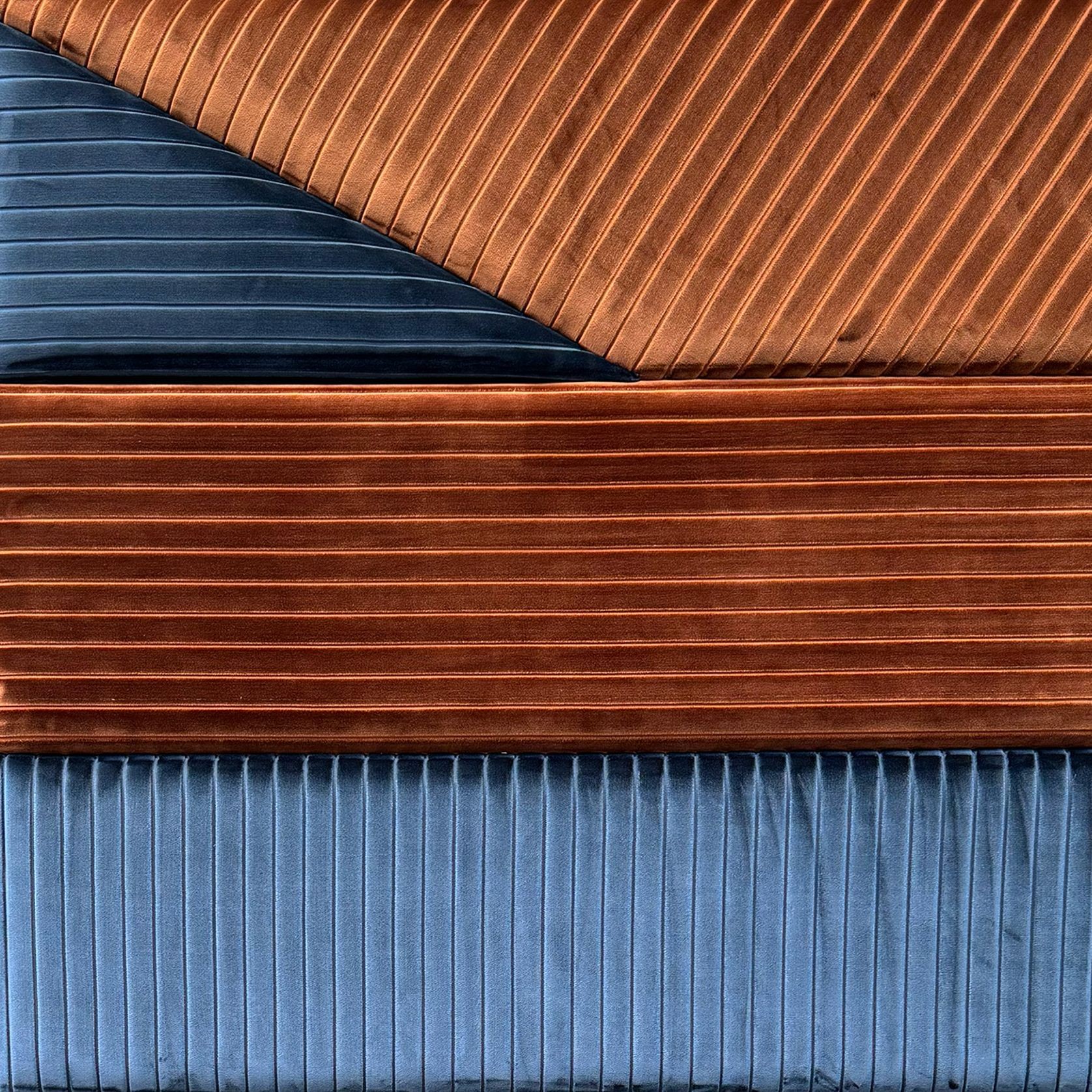 Geometric Bed Head in Blue gallery detail image