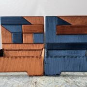 Geometric Bed Head in Blue gallery detail image