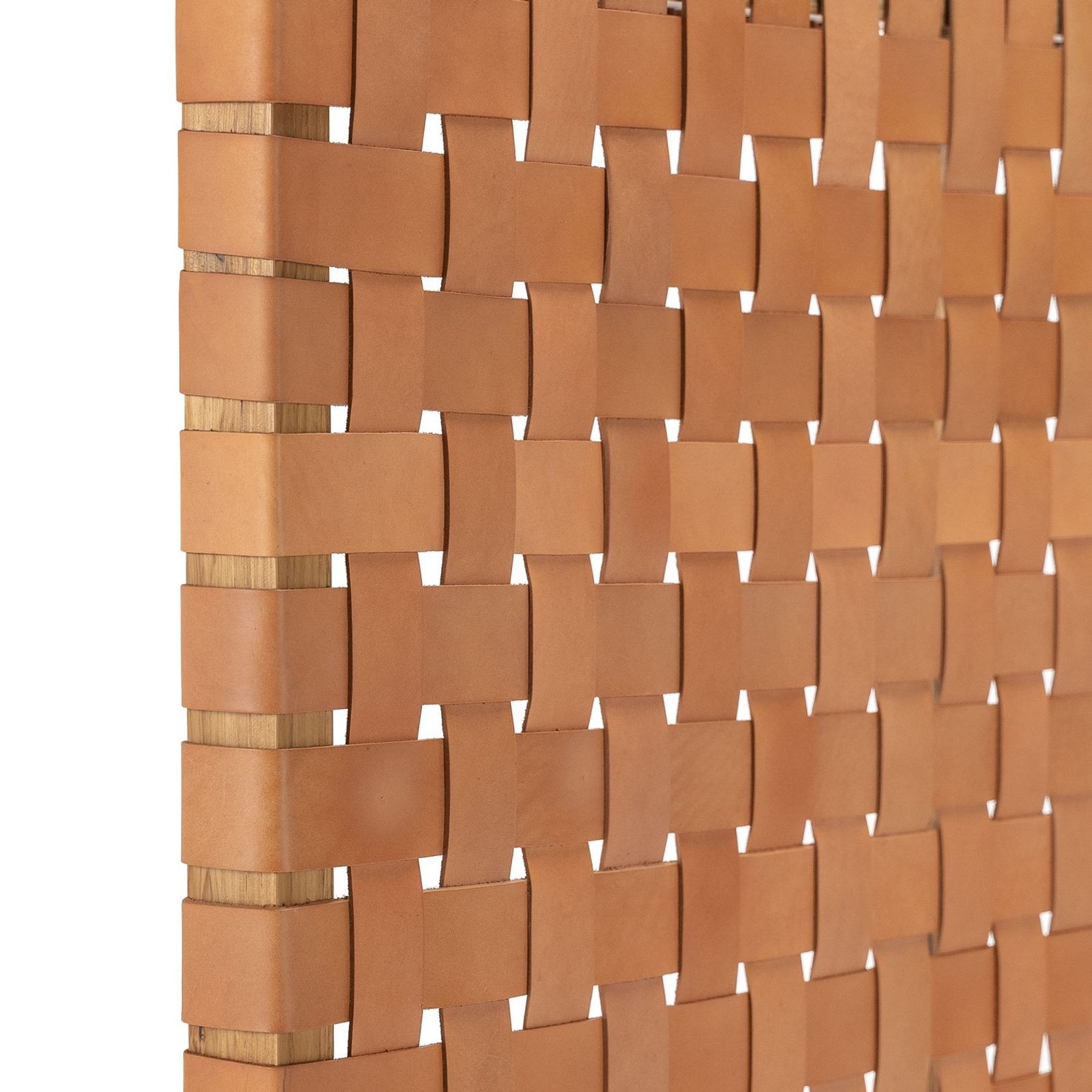Lazie Leather Strapping Bedhead | Teak & Natural Tan gallery detail image