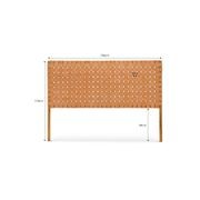 Lazie Leather Strapping Bedhead | Teak & Natural Tan gallery detail image
