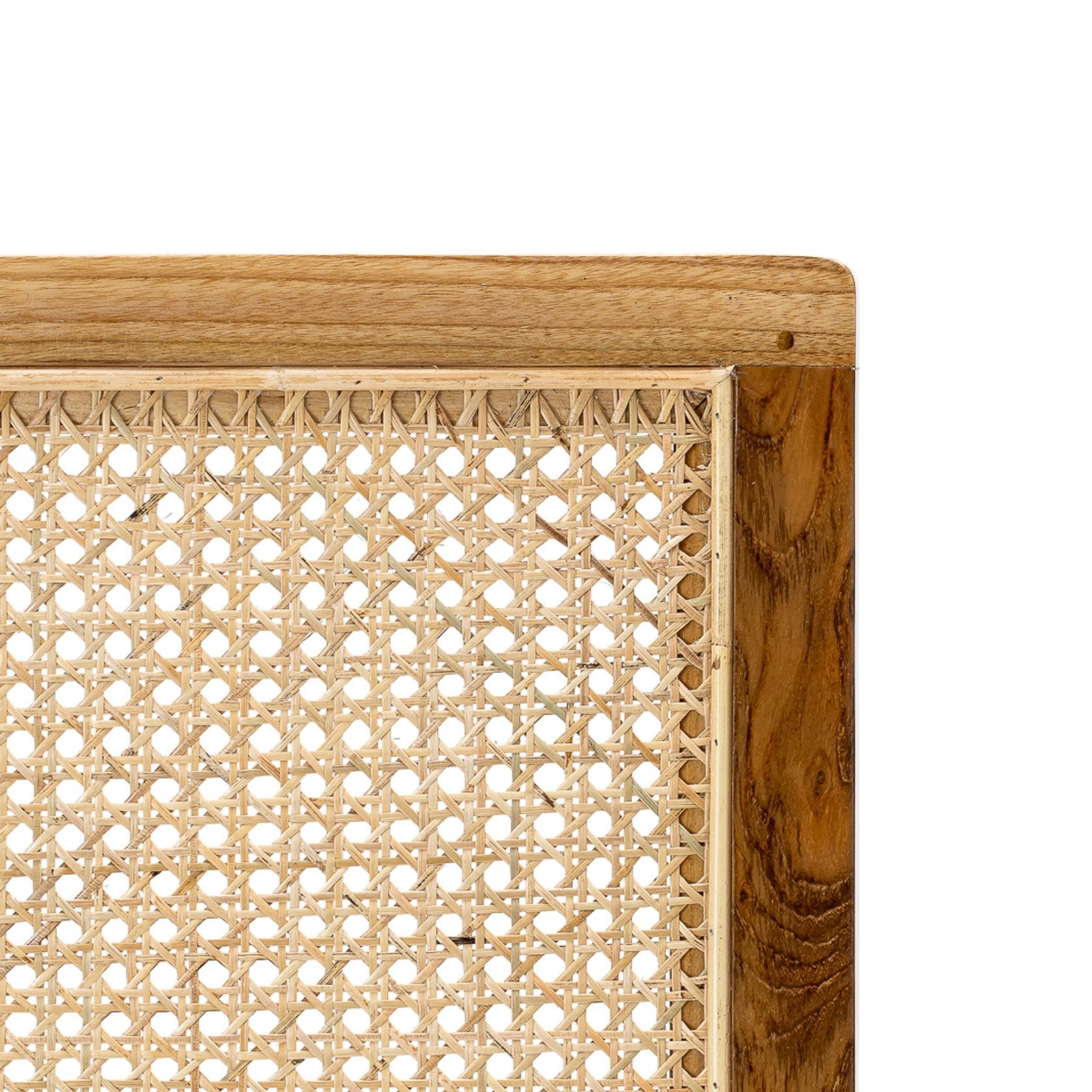 Lazie Woven Rattan Cane Queen Bedhead | Natural & Teak gallery detail image