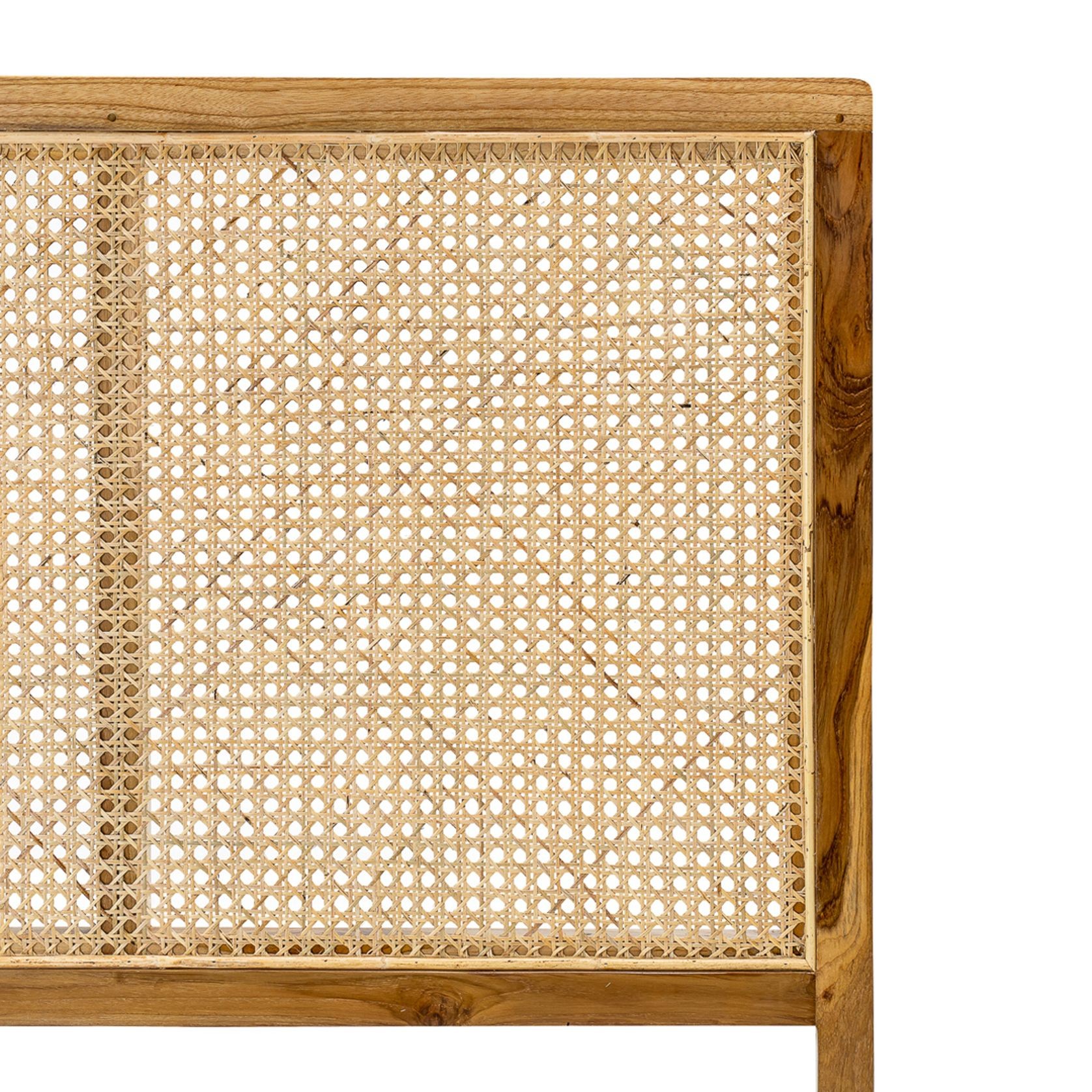 Lazie Woven Rattan Cane Queen Bedhead | Natural & Teak gallery detail image