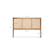 Lazie Woven Rattan Cane Queen Bedhead | Natural & Teak gallery detail image