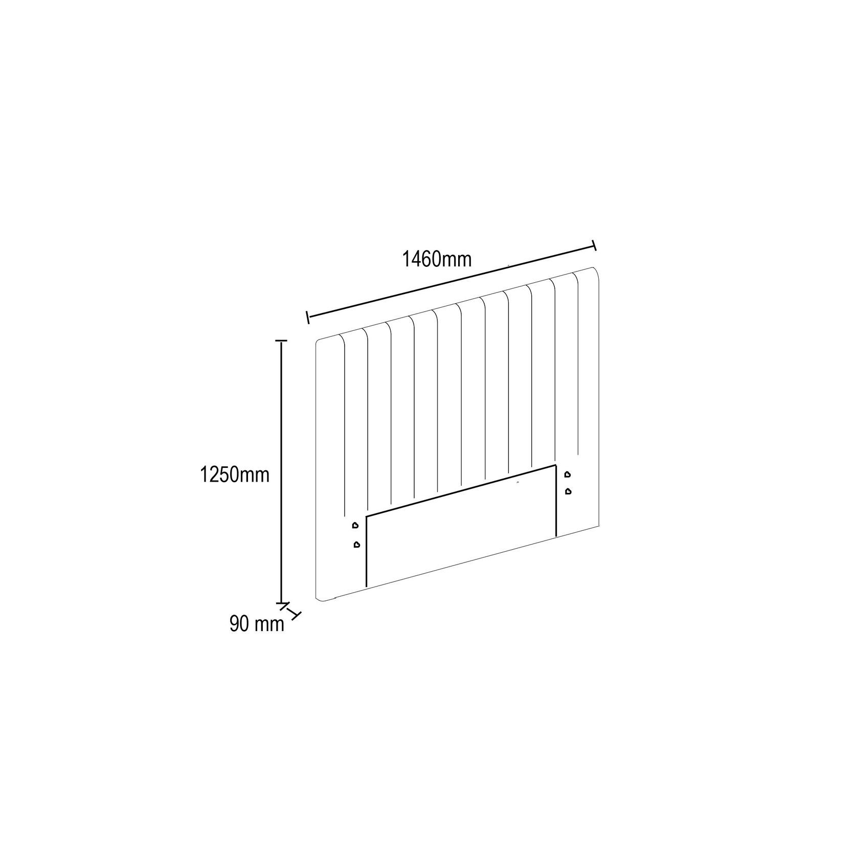 Cannes Double Upholstered Headboard | Grey gallery detail image