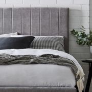 Cannes Double Upholstered Headboard | Grey gallery detail image