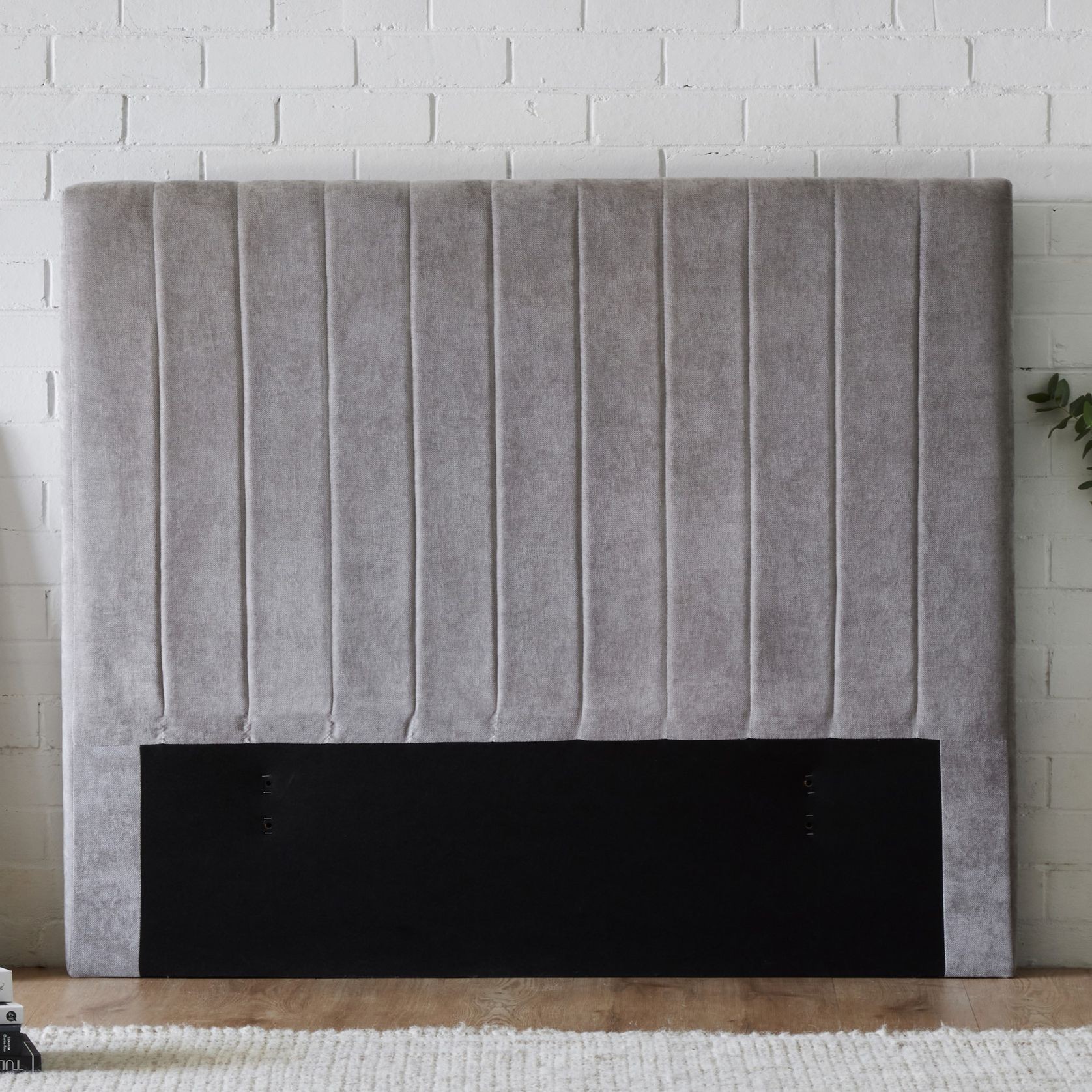Cannes Double Upholstered Headboard | Grey gallery detail image