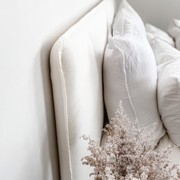 Harlow Slip Cover Headboard - Ivory - Queen gallery detail image