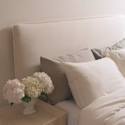Harlow Slip Cover Headboard - Ivory - Queen gallery detail image
