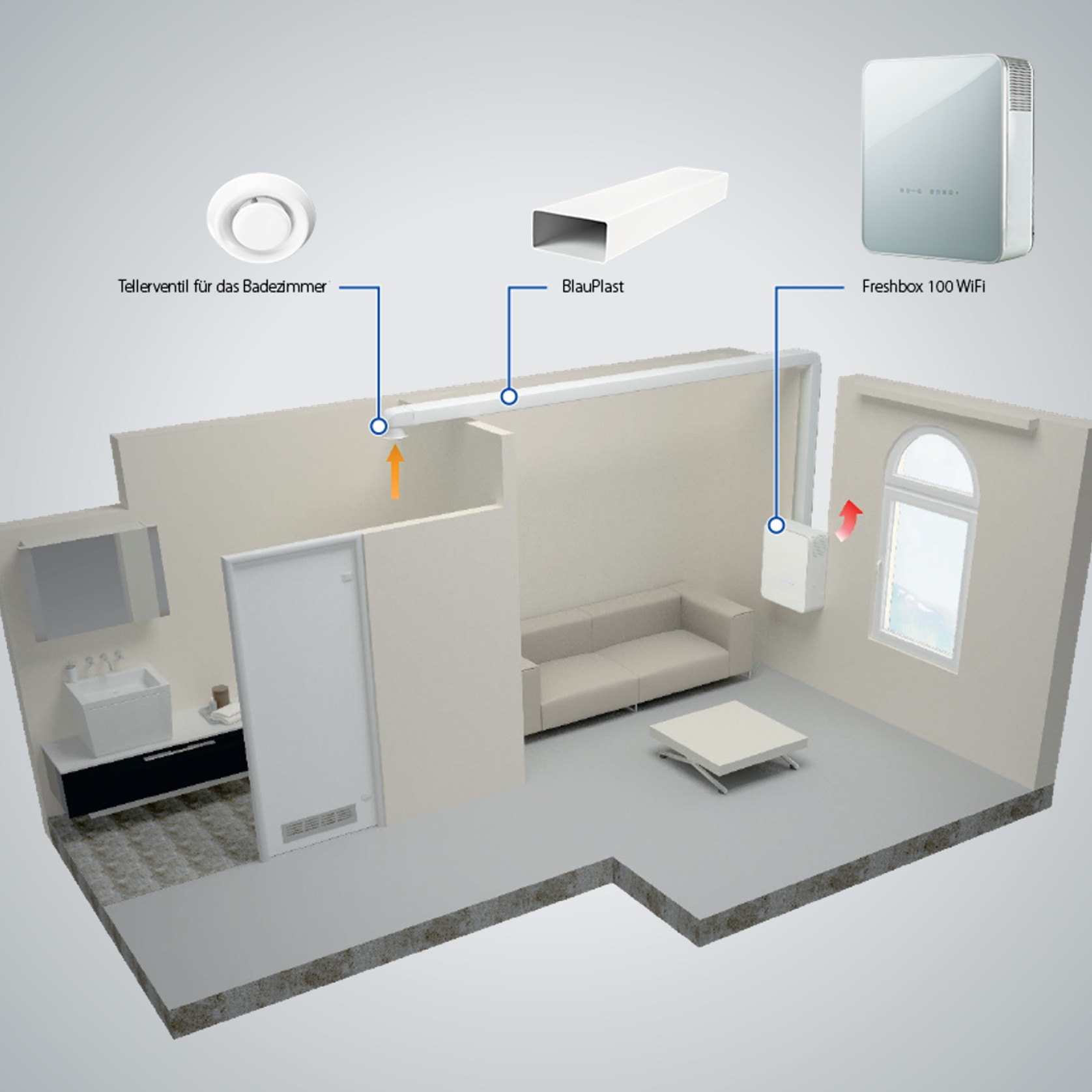 Freshbox 100 WIFI - Decentralised Ventilation System gallery detail image