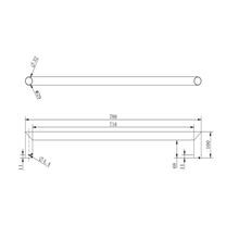 Round Horizontal Heated Towel Rail Brushed Nickel gallery detail image