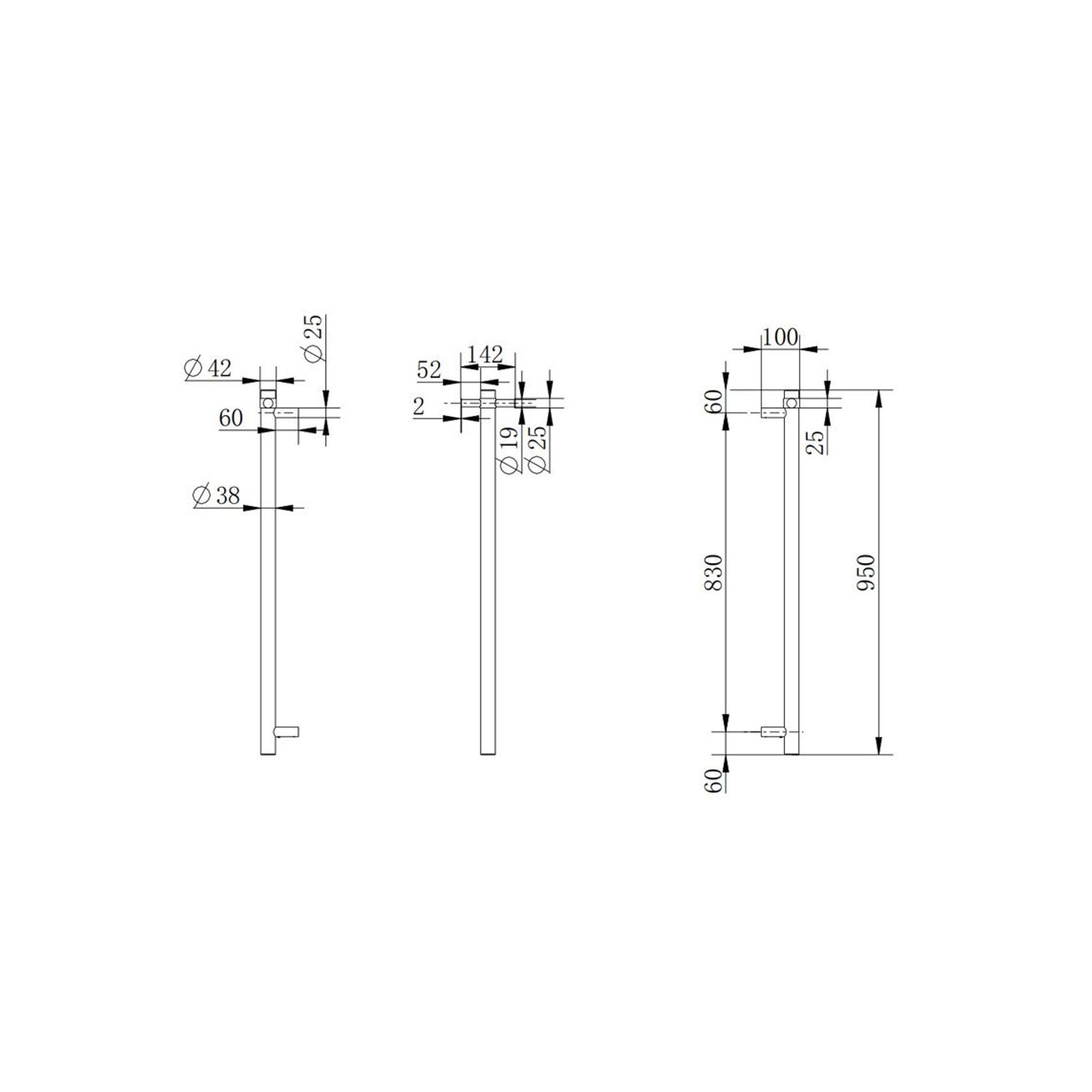 Vertical Heated Towel Rail Brushed Nickel gallery detail image