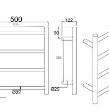 Round Electric Heated Towel Rack 4 Bars  BUGM04.R.HTR gallery detail image