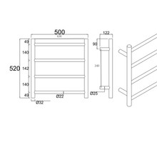 Round Electric Heated Towel Rack 4 Bars BUYG04.R.HTR gallery detail image
