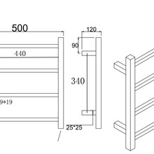 Square Electric Heated Towel Rack 4 Bars BUYG04.S.HTR gallery detail image