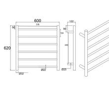 Round Electric Heated Towel Rack 6 Bars BUGM06.R.HTR gallery detail image
