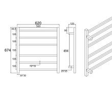 Square Electric Heated Towel Rack 6 Bars BUGM06.S.HTR gallery detail image