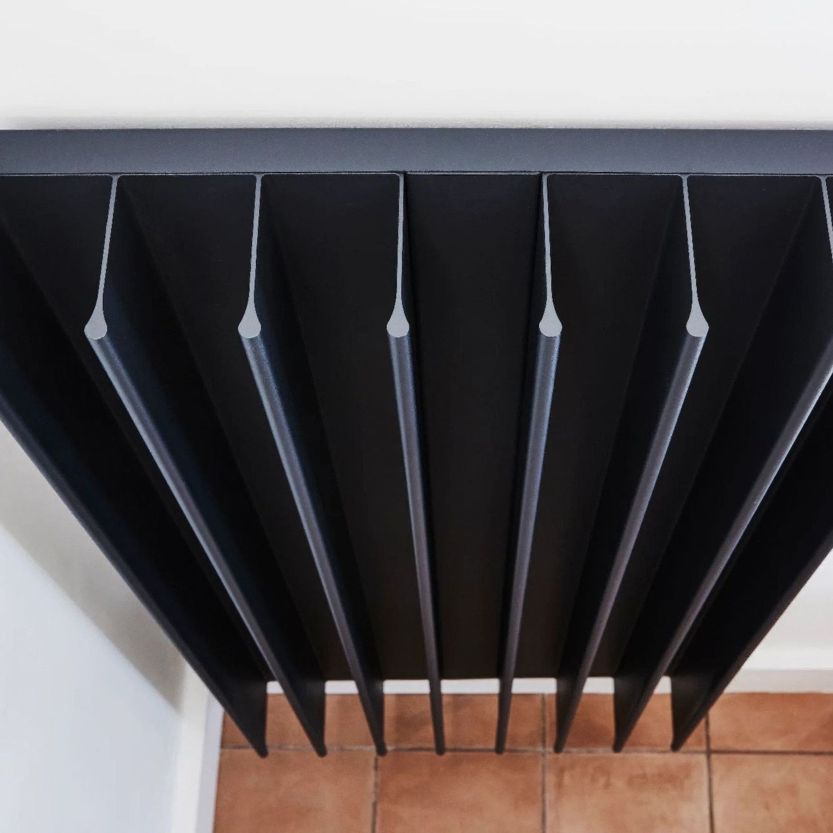 Double Gordon Heated Towel Rail | Black gallery detail image