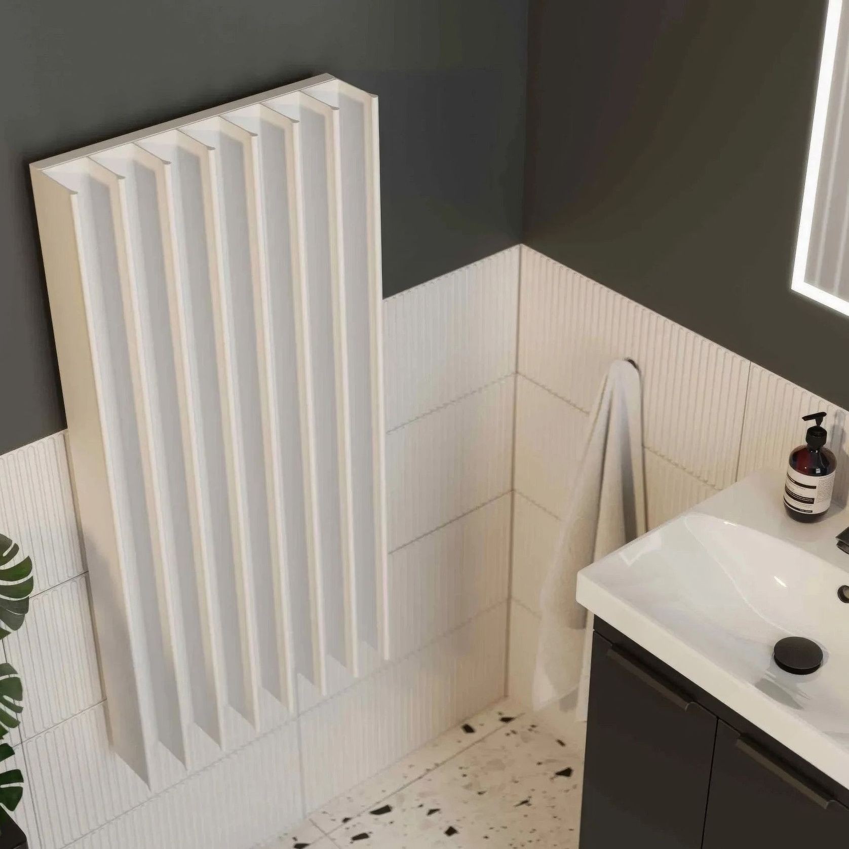 Double Gordon Heated Towel Rail | White gallery detail image