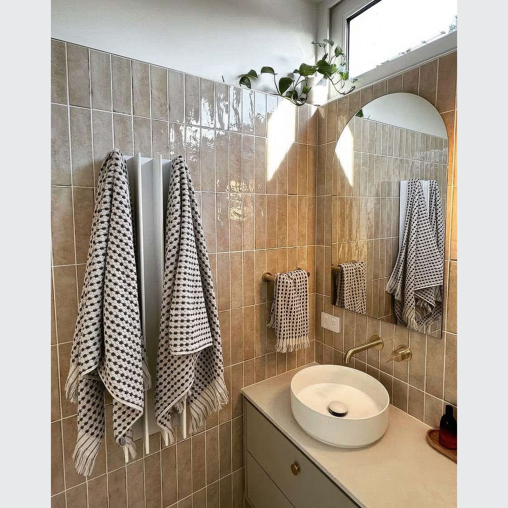 Double Gordon Heated Towel Rail | White gallery detail image