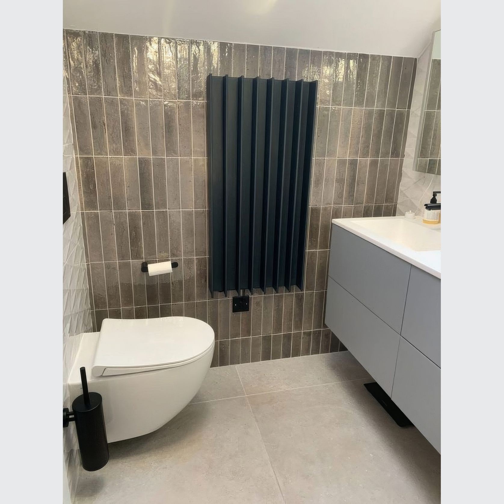 Double Gordon Heated Towel Rail | Black gallery detail image