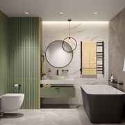 CUBIC 8 Bar 650mm Straight Heated Towel Rail with PTSelect Switch gallery detail image