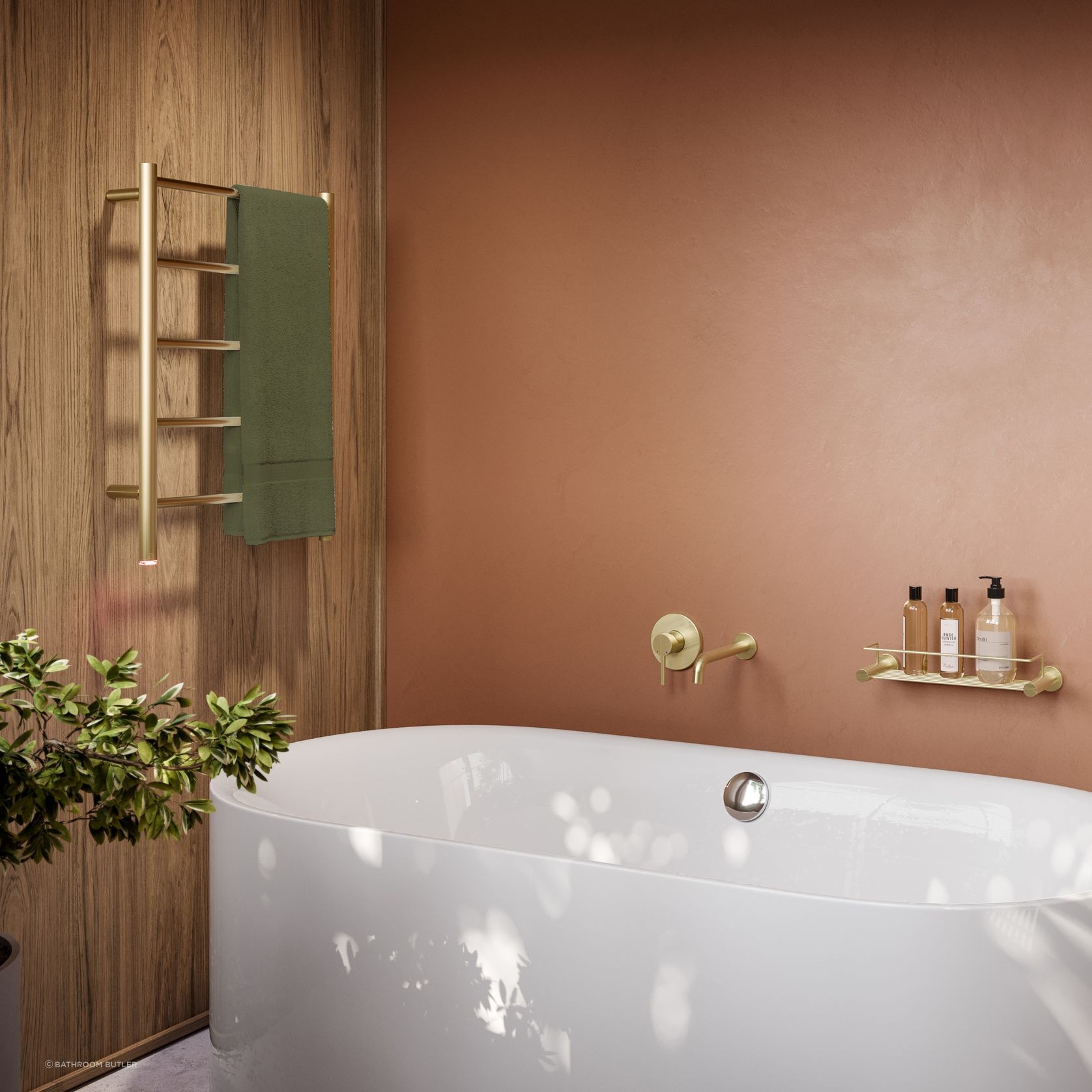 NATURAL 5 Bar 500mm Straight Heated Towel Rail with PTSelect Switch gallery detail image