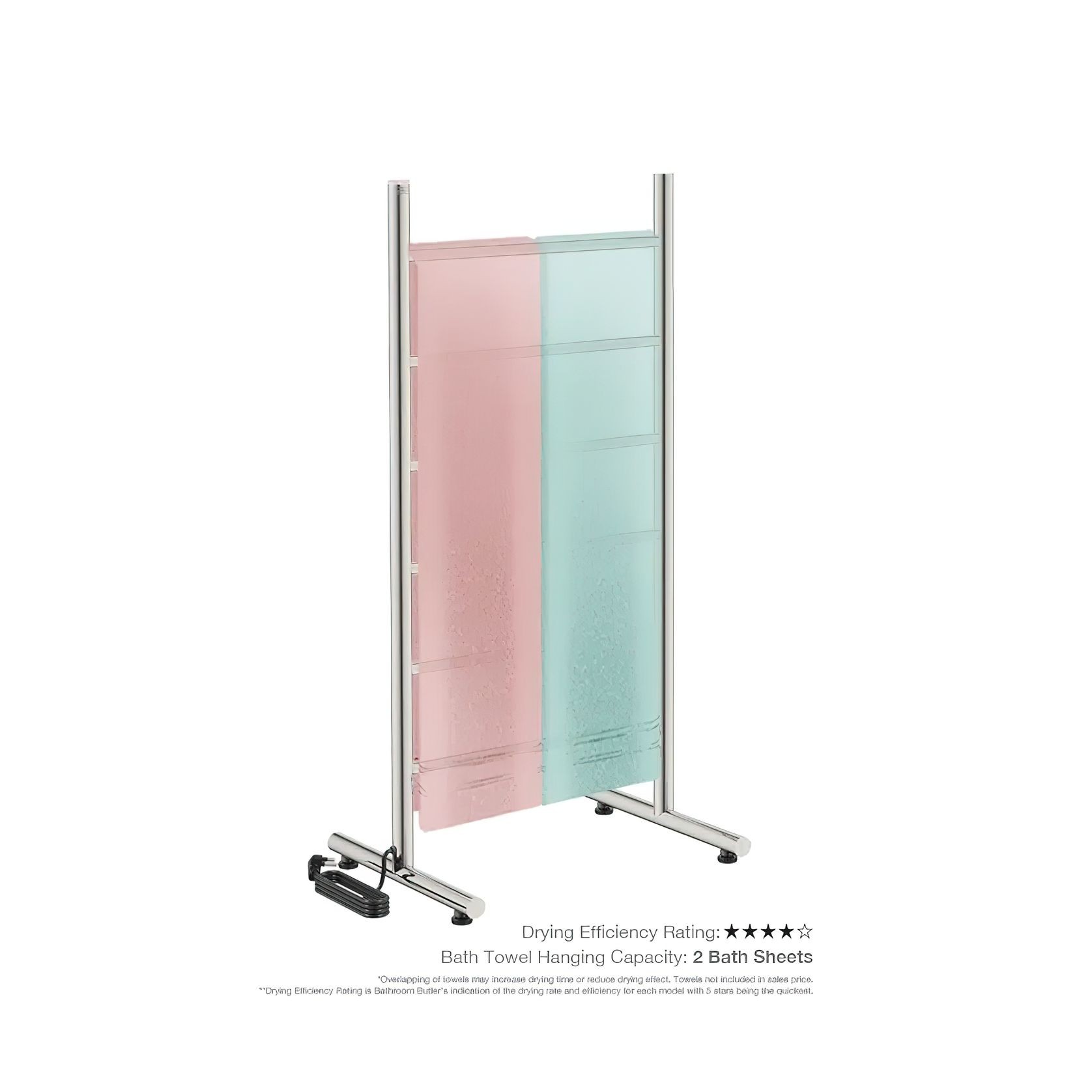 NATURAL Free Standing 6 Bar 500mm Heated Towel Rail gallery detail image