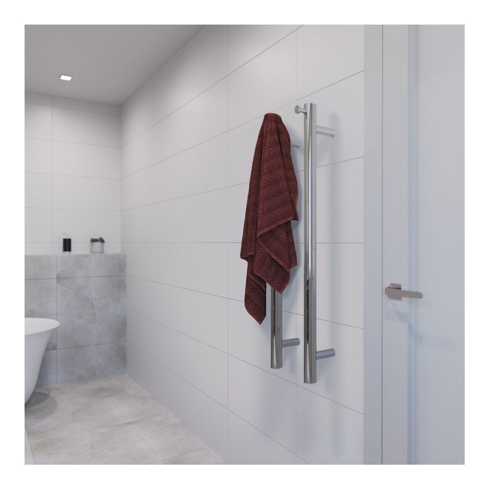 Polo Vertical Towel Rail - 1100mm gallery detail image