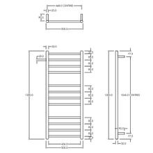 Round Towel Rail 240V 1200 x 500mm Brushed Gold gallery detail image