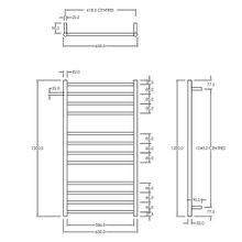 Round Towel Rail 240V 1200 x 650mm Satin Black gallery detail image