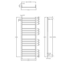 Round Towel Rail 240V 1600 x 600mm Satin Black gallery detail image