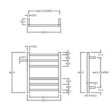 Round Towel Rail 240V 600 x 500mm Satin Black gallery detail image