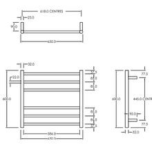 Round Towel Rail 240V 600 x 650mm Satin Black gallery detail image