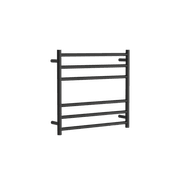 Round Towel Rail 240V 600 x 650mm Satin Black gallery detail image