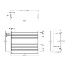 Round Towel Rail 240V 600 x 850mm Satin Black gallery detail image