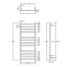 Square Towel Rail 240V 1200 x 500mm Satin Black gallery detail image