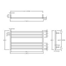 Square Towel Rail 240V 600 x 1050mm Satin Black gallery detail image