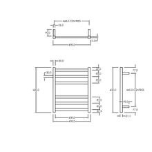 Square Towel Rail 240V 600 x 500mm Satin Black gallery detail image