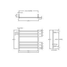 Square Towel Rail 240V 600 x 650mm Satin Black gallery detail image