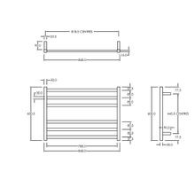 Square Towel Rail 240V 600 x 850mm Satin Black gallery detail image