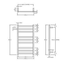 Square Towel Rail 240V 900 x 500mm Satin Black gallery detail image