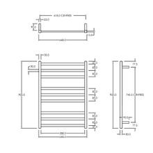 Square Towel Rail 240V 900 x 650mm Gun Metal gallery detail image