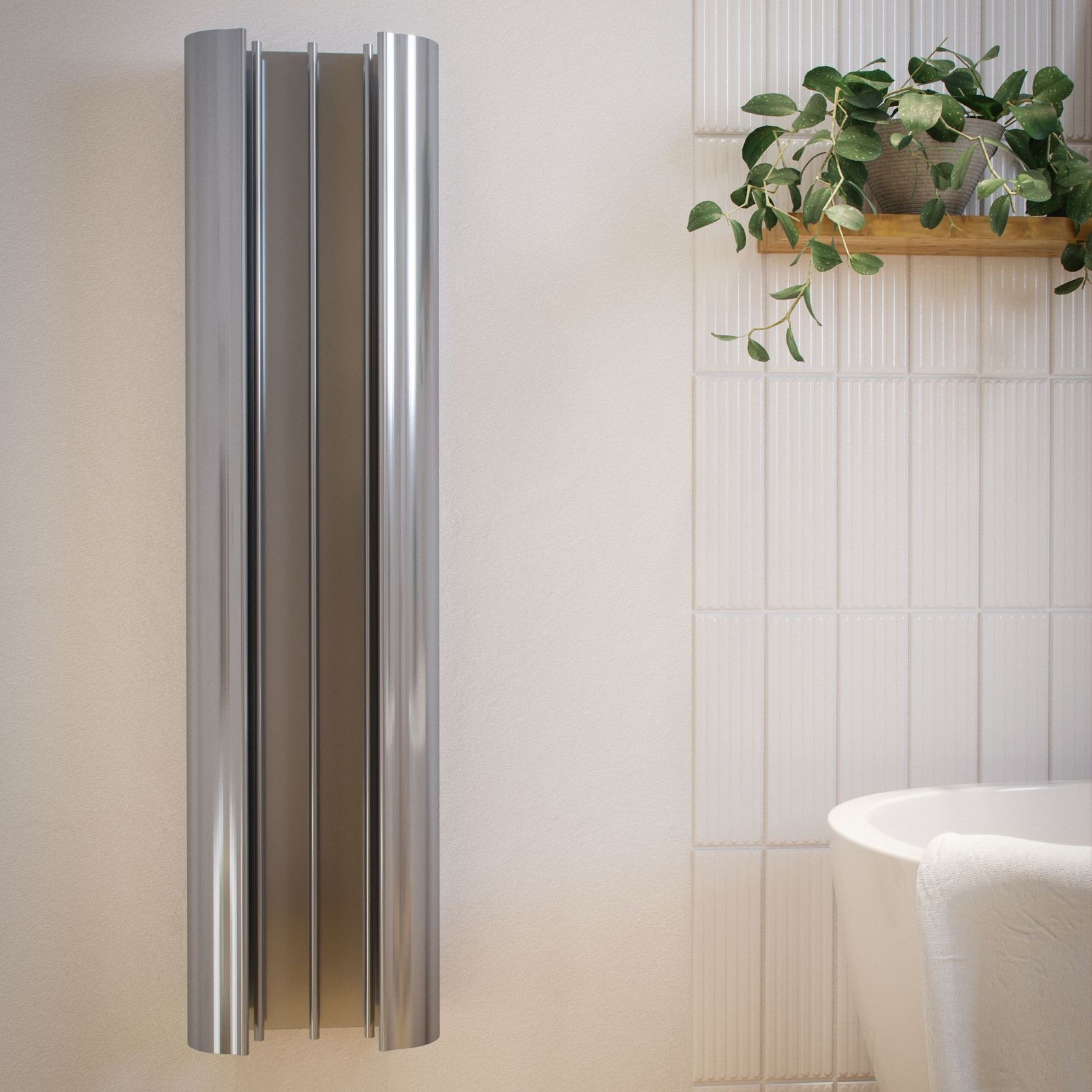 Loop Towel Warmer | Polished Pewter gallery detail image